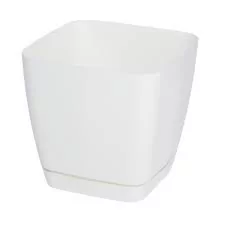 DONICZKA OSŁONKA TOSCANA KWADRATOWA BIAŁA 13 CM - Donice - miniaturka - grafika 1