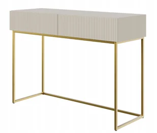 Toaletka Veldio 110 cm Szary beż ze złotymi nogami Selsey Design - Toaletki - miniaturka - grafika 1