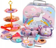 Zabawy w naśladowanie dorosłych - Walizka Zestaw do herbaty serwis kawowy metalowy - miniaturka - grafika 1