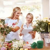 Rękodzieło - TEMU Zestaw 4 sztuk Okrągłych Gąbek Kwiatowych z Pianki Mokrej do Dekoracji Ślubnych i , Syntetyczne Kamienie Florystyczne (8 × 4cm) - miniaturka - grafika 1