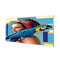 Dekoracje domu - Panel szklany foto grafika Ara na ramieniu 120x60 - miniaturka - grafika 1