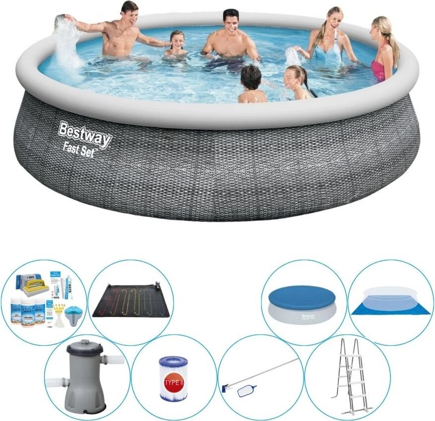 Zestaw basenowy - Bestway Fast Set 457x107 cm Okrągły - Rattan