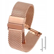 Akcesoria do smartwatchy - Pasek Do Zegarka Smartwatch Bransoleta Mesh 22mm Regulowana Złota Gold Rose - miniaturka - grafika 1