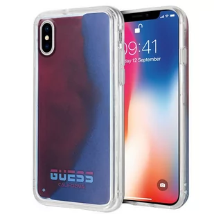 Guess California - Etui iPhone Xs / X Glow in the Dark Sand/Red - Etui i futerały do telefonów - miniaturka - grafika 2