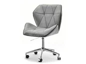 Fotele i krzesła biurowe - Mały Fotel Z Weluru Z Obrotowym Siedziskiem Velo Move Szary Velvet Chrom - miniaturka - grafika 1
