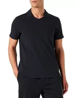 Koszulki męskie - Armani Exchange Męska koszulka polo w kształcie V, z krótkim rękawem, granatowa, ekstra mała - miniaturka - grafika 1