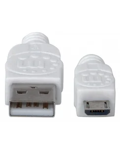 Manhattan Kabel Hi-Speed USB 2.0 A męski na micro-B męski, 1m, biały - Kable komputerowe i do monitorów - miniaturka - grafika 1