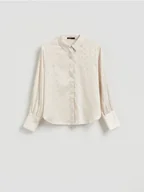 Koszule damskie - Reserved - Koszula ze strasem - złamana biel - miniaturka - grafika 1