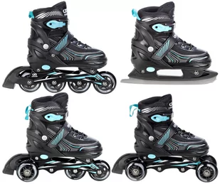 Rolki Łyżwy 4w1 Croxer Optima Black/Mint 39-42 - Rolki - miniaturka - grafika 1