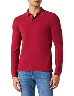 Koszulki męskie - Wrangler Męska koszulka polo LS Polo, Rhubarb RED, rozmiar S - grafika 1