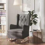 Fotele - Lumarko Fotel bujany z kauczukowymi nóżkami, ciemnoszary, obity tkaniną - miniaturka - grafika 1