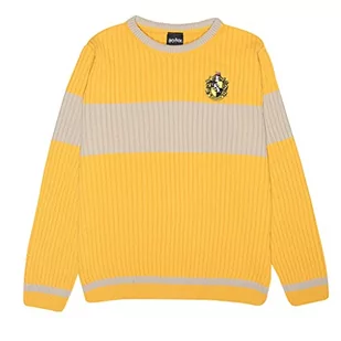 Popgear Harry Potter Hufflepuff Quidditch damski sweter z dzianiny | Oficjalny produkt | Pomysł na prezent dla kobiet, Hogwart Wizarding World HAR90041WKJ08 - Swetry damskie - miniaturka - grafika 1