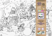 Podkładki na biurko - Biała mata wodoodporna do kolorowania Strigo by Funny Mat Zima - miniaturka - grafika 1