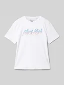 Koszulki dla chłopców - T-shirt z nadrukiem z logo - miniaturka - grafika 1