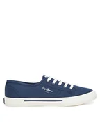 Trampki damskie - Pepe Jeans Tenisówki Brady Basic W PLS31287 Niebieski - miniaturka - grafika 1
