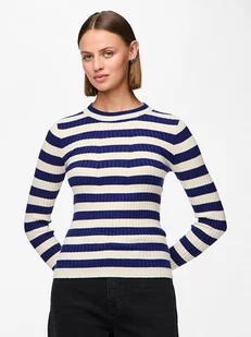 Pieces Koszulka "Crista" w kolorze niebiesko-białym - Koszulki i topy damskie - miniaturka - grafika 1