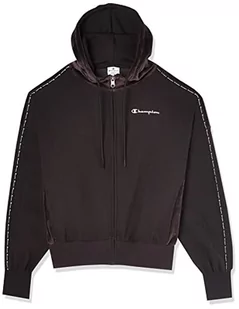 Champion Damska bluza z kapturem z miękkiego weluru na całej długości, czarny, S - Bluzy damskie - miniaturka - grafika 1