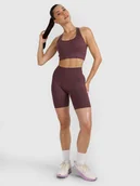 Spodenki damskie - 4F Legginsy kolarki treningowe bezszwowe damskie - brązowe M/L - miniaturka - grafika 1