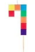 świeczka urodzinowa 7 klocki 7cm - Kinder party - miniaturka - grafika 1