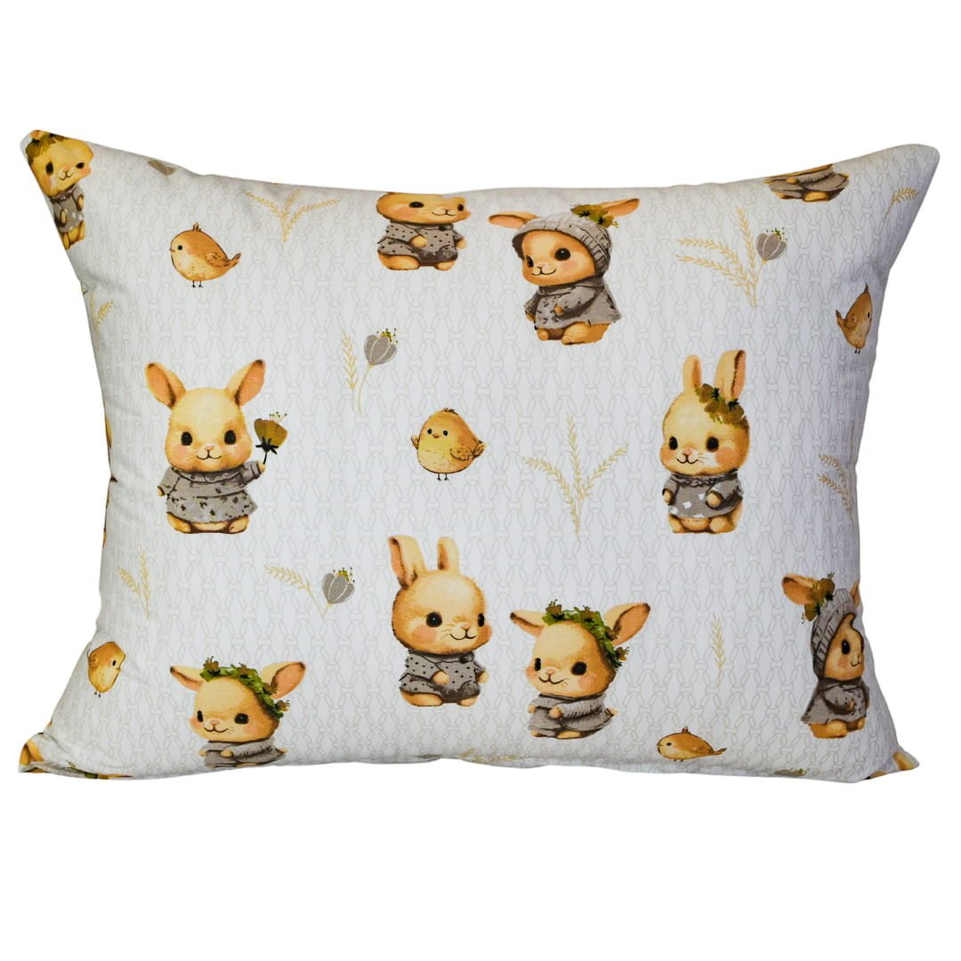 Poszewka Dziecięca 50x70 Bawełniana Króliczki Beż Wysoka Jakość Polski Producent