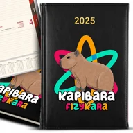 Notesy i bloczki - KALENDARZ A5 2025 Czarny Na Prezent Urodziny KAPIBARA FIZYKARA Wzory - miniaturka - grafika 1