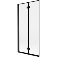 Parawany nawannowe - Mexen Mist parawan nawannowy 2-skrzydłowy lewy 90 x 150 cm, czarna ramka, czarny - 8A9-090-002-70-70-L - miniaturka - grafika 1