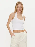 Koszulki i topy damskie - Noisy May Top Maya 27029026 Biały Slim Fit - miniaturka - grafika 1