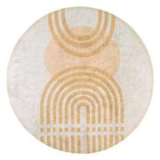 Dywany - Żółto-szary okrągły dywanik ø 80 cm – Vitaus - miniaturka - grafika 1