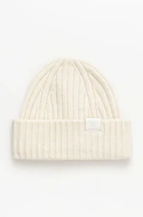 Tommy Hilfiger czapka z domieszką wełny kolor biały z grubej dzianiny AW0AW16632 - Czapki damskie - miniaturka - grafika 1