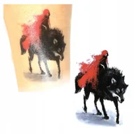 Zabawki kreatywne - Tatuaż zmywalny tymczasowy WILK / MROCZNY JEŹDZIEC - miniaturka - grafika 1