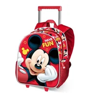 Plecaki - Disney Mickey Mouse Laugh-mały plecak 3D z kółkami, czerwony, 26 x 34 cm, pojemność 12,5 l, Czerwona Myszka Miki, Jeden rozmiar, Mały plecak 3D - miniaturka - grafika 1