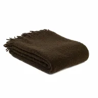 Koce - Koc wełniany merynos Buckle 140x200 brązowy ciemny z frędzlami - miniaturka - grafika 1