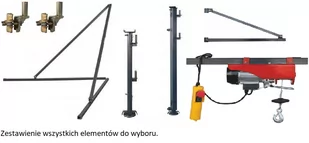 DESDEA Wciągarka elektryczna linowa budowlana 100kg/15m + sterowanie ręczne 1,5m - do wyboru ramię, maszt, podpory, uchwyt rusztowania(udźwig: 100 kg) 08179949 - Wciągarki - miniaturka - grafika 1