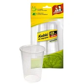 Naczynia i sztućce jednorazowe - Jan Niezbędny Sarantis Konfekcja Kubki jednorazowe 200ml 12 szt - miniaturka - grafika 1