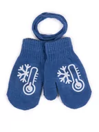 Rękawiczki dla dzieci - Rękawiczki Chłopięce Jednopalczaste Ze Sznurkiem Niebieskie Ze Śnieżynką 12 Cm Yoclub - miniaturka - grafika 1