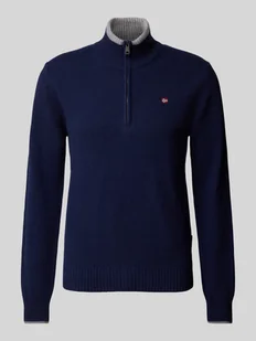 Sweter z dzianiny z wyhaftowanym logo model ‘DAIN’ - Swetry męskie - miniaturka - grafika 1