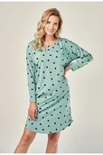 Bielizna nocna - Koszulka nocna Nina zielona z serduszkami M - miniaturka - grafika 1
