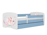 Łóżka dla dzieci i młodzieży - Łóżko dla dziecka, barierka, Babydreams, konik, niebieskie - miniaturka - grafika 1