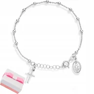 Biżuteria dla dzieci - Bransoletka srebrna na rękę srebro 925 różaniec na Komunię dla dziewczynki - miniaturka - grafika 1