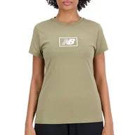 Koszulki sportowe damskie - Koszulka New Balance WT33515CGN - zielona - miniaturka - grafika 1