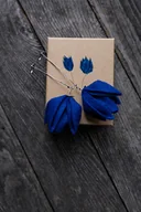 Kolczyki - Kobaltowe TULIPANY - eleganckie kolczyki premium - miniaturka - grafika 1