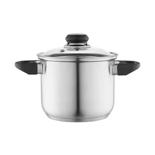 Garnek nierdzewny wysoki 2,3 l 16 cm z pokrywą szklaną Emilio - Garnki - miniaturka - grafika 1