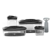 Pojemniki kuchenne - Zestaw 4 pojemników próżniowych z pompką, czarny - miniaturka - grafika 1