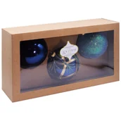 Bombki - Bombka szklana dekor ORNAMENT 100 mm granat 3 szt - miniaturka - grafika 1