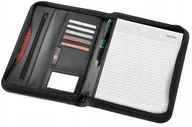 Teczki i aktówki - Elegancki Biwuar Aktówka Teczka Biznesowa Multi Organizer A4 Czarna - miniaturka - grafika 1