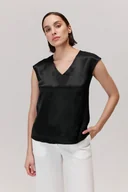 Koszulki i topy damskie - Top z wiskozy Aylin czarny - miniaturka - grafika 1