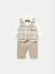 Mayoral Komplet koszula i spodnie materiałowe 2527 Beżowy Regular Fit - Komplety dla niemowląt - miniaturka - grafika 1
