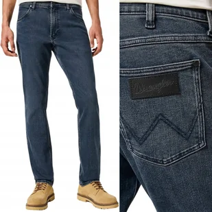 Wrangler GREENSBORO Stormy Wash PROSTE CIEMNE SPODNIE JEANSOWE W38 L34 - Spodnie męskie - miniaturka - grafika 1