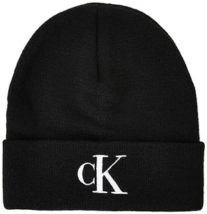 Calvin Klein Czapka z dzianiny czarna, Czarny, Rozmiar uniwersalny - Czapki damskie - miniaturka - grafika 1