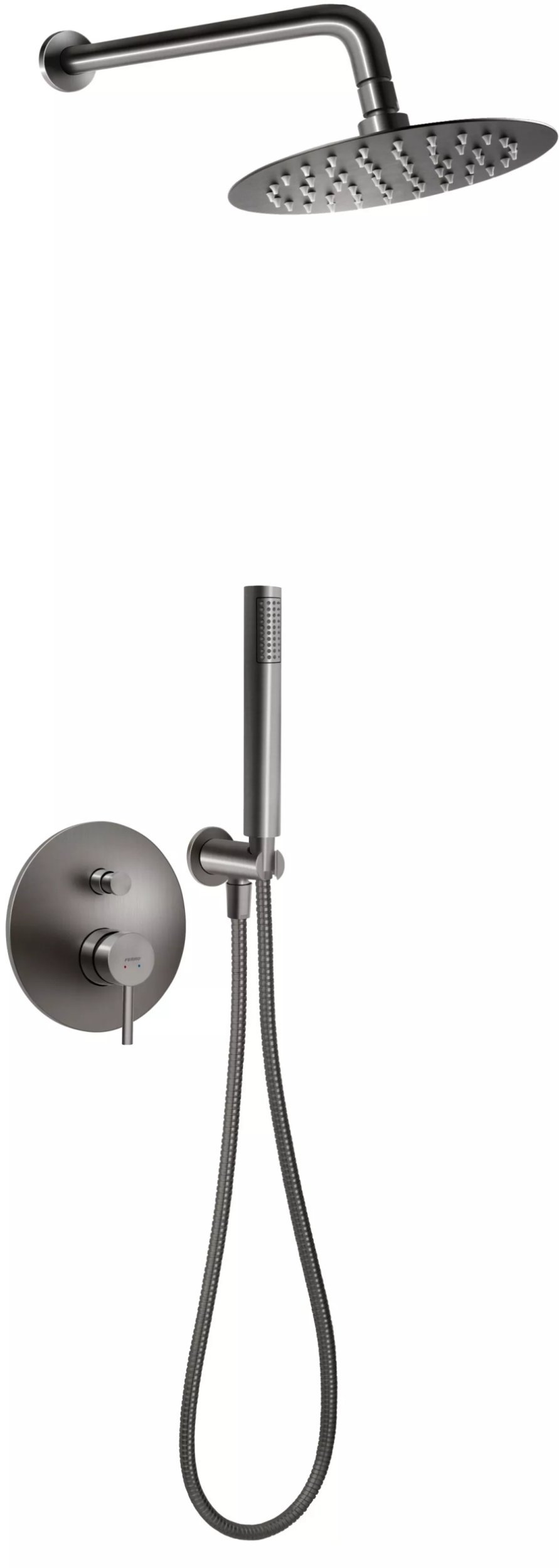 Zestaw prysznicowy Ferro BCK7PGM-SET1-S / CIRICULUS / BAT. NATRYSKOWA PODTYNKOWA 2F Z ZESTAWEM NATRYSKOWYM GUN METAL